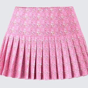 Finesse Zola Pink Tweed Mini Skirt